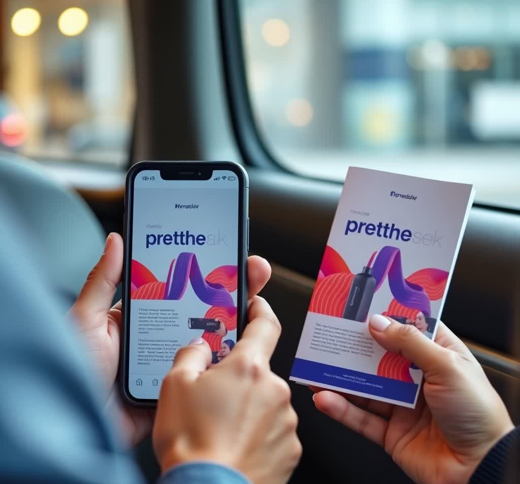 A printed brochure and digital brochure