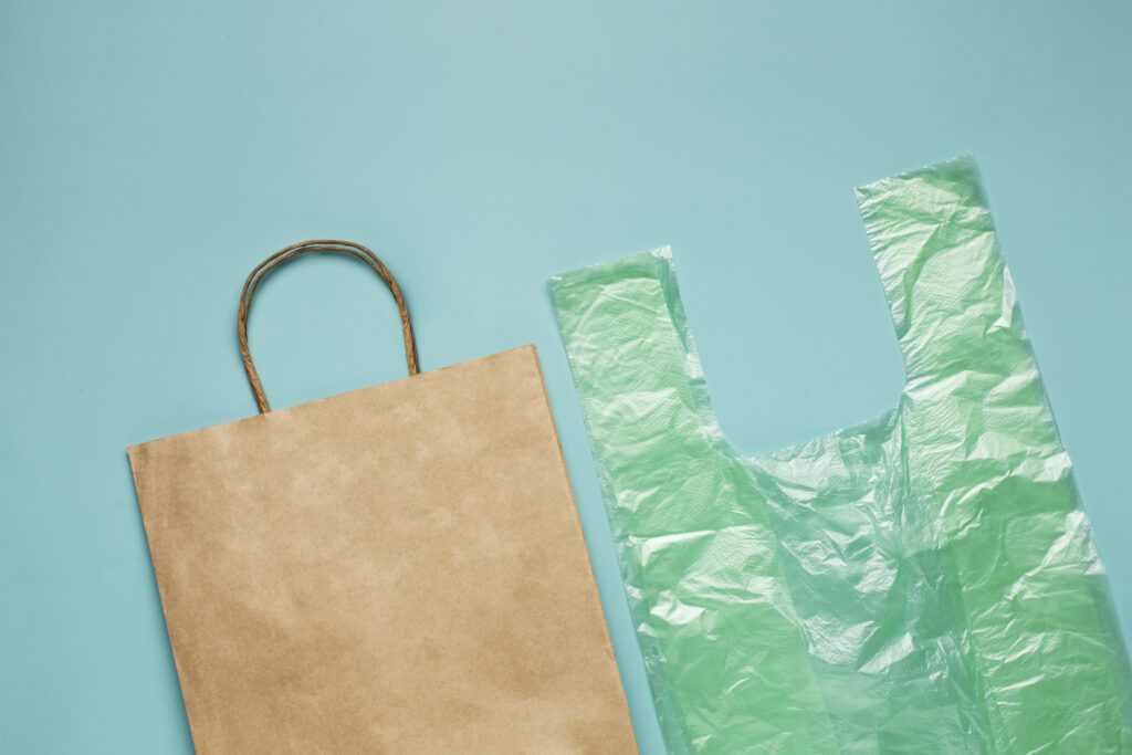 Paper bag and Plastic bag